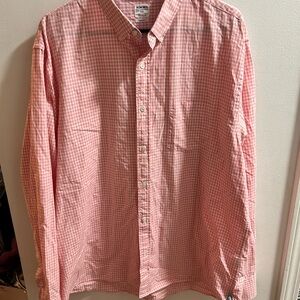 BONOBOS Mens XXL Standard‎ Fit Pink Gingham Long Sleeve Button Down Shirt Cotton